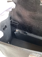 Hermes Kelly Sellier 25 Handmade Bag In Black Lizard Leather - Image 5
