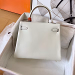 Hermes Kelly Retourne 25 Handmade Bag In Craie Swift Calfskin - Image 6
