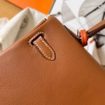 Hermes Kelly Retourne 25 Handmade Bag In Gold Swift Calfskin - Image 8