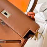 Hermes Kelly Retourne 25 Handmade Bag In Gold Swift Calfskin - Image 4
