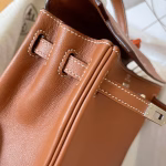 Hermes Kelly Retourne 25 Handmade Bag In Gold Swift Calfskin - Image 2