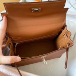 Hermes Kelly Retourne 25 Handmade Bag In Gold Swift Calfskin - Image 6