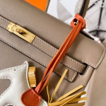 Hermes Kelly Retourne 25 Handmade Bag In Grey Swift Calfskin - Image 5