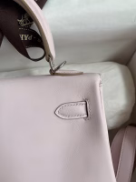 Hermes Kelly Retourne 25 Handmade Bag In Mauve Pale Swift Calfskin - Image 8
