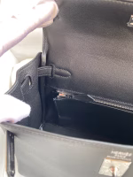 Hermes Kelly Retourne 25 Handmade Bag In Black Swift Calfskin - Image 7