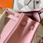 Hermes Kelly Retourne 25 Handmade Bag In Pink Swift Calfskin - Image 9