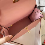 Hermes Kelly Retourne 25 Handmade Bag In Pink Swift Calfskin - Image 6