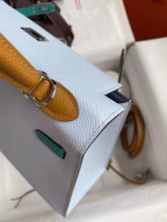 Hermes Kelly Sellier 25 Tricolor Bag in Blue/Green/SesameEpsom Calfskin - Image 8