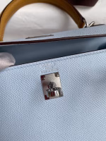 Hermes Kelly Sellier 25 Tricolor Bag in Blue/Green/SesameEpsom Calfskin - Image 7
