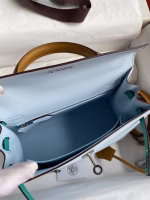 Hermes Kelly Sellier 25 Tricolor Bag in Blue/Green/SesameEpsom Calfskin - Image 2