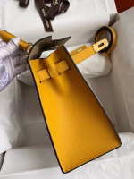 Hermes Kelly Sellier 28 Bicolor Bag in Trench and Yellow Epsom Calfskin - Image 9