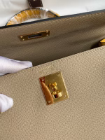 Hermes Kelly Sellier 28 Bicolor Bag in Trench and Yellow Epsom Calfskin - Image 3