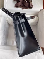 Hermes Kelly Sellier 28 Handmade Bag In Black Box Calfskin - Image 9