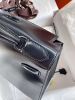 Hermes Kelly Sellier 28 Handmade Bag In Black Box Calfskin - Image 2