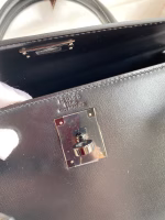 Hermes Kelly Sellier 28 Handmade Bag In Black Box Calfskin - Image 3