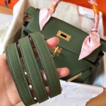 Hermes Kelly Retourne 28 Handmade Bag In Canopee Clemence Leather - Image 7