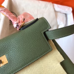 Hermes Kelly Retourne 28 Handmade Bag In Canopee Clemence Leather - Image 8