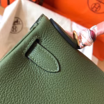 Hermes Kelly Retourne 28 Handmade Bag In Canopee Clemence Leather - Image 3