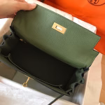 Hermes Kelly Retourne 28 Handmade Bag In Canopee Clemence Leather - Image 5