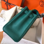 Hermes Kelly Retourne 28 Handmade Bag In Malachite Clemence Leather - Image 8