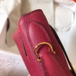 Hermes Kelly Retourne 28 Handmade Bag In Ruby Clemence Leather - Image 6