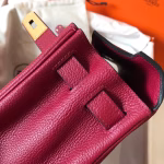 Hermes Kelly Retourne 28 Handmade Bag In Ruby Clemence Leather - Image 2