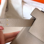 Hermes Kelly Retourne 28 Handmade Bag In Tourterelle Clemence Leather - Image 7