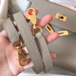 Hermes Kelly Retourne 28 Handmade Bag In Tourterelle Clemence Leather - Image 3