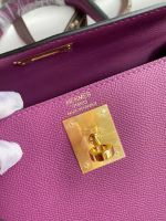 Hermes Kelly Sellier 28 Handmade Bag In Anemone Epsom Calfskin - Image 5