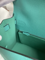 Hermes Kelly Sellier 28 Handmade Bag In Blue Paon Epsom Calfskin - Image 4