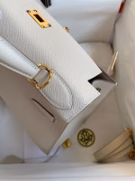 Hermes Kelly Sellier 28 Handmade Bag In Craie Epsom Calfskin - Image 2