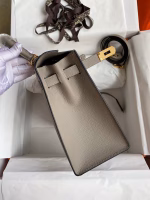 Hermes Kelly Sellier 28 Handmade Bag In Gris Asphalt Epsom Calfskin - Image 9