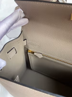 Hermes Kelly Sellier 28 Handmade Bag In Gris Asphalt Epsom Calfskin - Image 4