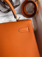 Hermes Kelly Sellier 28 Handmade Bag In Orange Epsom Calfskin - Image 7
