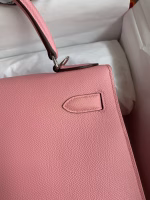 Hermes Kelly Sellier 28 Handmade Bag In Rose Confetti Epsom Calfskin - Image 8