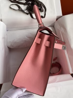 Hermes Kelly Sellier 28 Handmade Bag In Rose Confetti Epsom Calfskin - Image 9