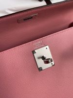 Hermes Kelly Sellier 28 Handmade Bag In Rose Confetti Epsom Calfskin - Image 4