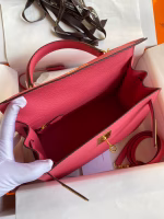Hermes Kelly Sellier 28 Handmade Bag In Rose Lipstick Epsom Calfskin - Image 2