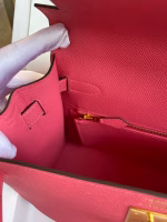 Hermes Kelly Sellier 28 Handmade Bag In Rose Lipstick Epsom Calfskin - Image 4