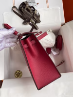 Hermes Kelly Sellier 28 Handmade Bag In Ruby Epsom Calfskin - Image 2