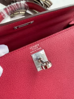 Hermes Kelly Sellier 28 Handmade Bag In Ruby Epsom Calfskin - Image 4