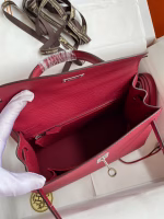 Hermes Kelly Sellier 28 Handmade Bag In Ruby Epsom Calfskin - Image 5