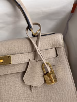 Hermes Kelly Sellier 28 Handmade Bag In Trench Epsom Calfskin - Image 7