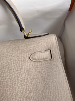 Hermes Kelly Sellier 28 Handmade Bag In Trench Epsom Calfskin - Image 8