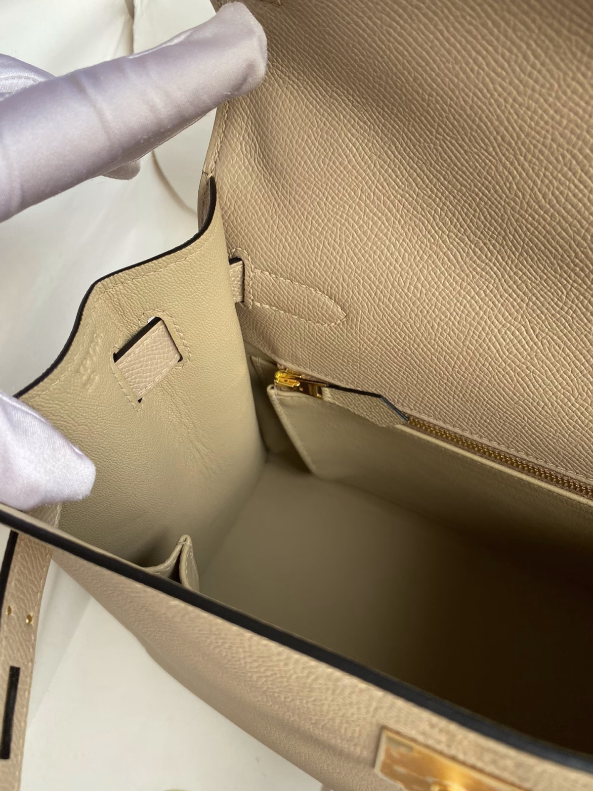 Hermes Kelly Sellier 28 Handmade Bag In Trench Epsom Calfskin - Image 5