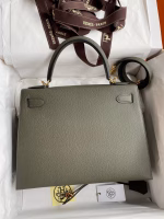 Hermes Kelly Sellier 28 Handmade Bag In Vert De Gris Epsom Calfskin - Image 6
