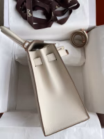 Hermes Kelly Sellier 28 Handmade Bag In Craie Evercolor Calfskin - Image 9
