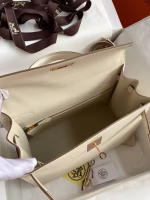 Hermes Kelly Sellier 28 Handmade Bag In Craie Evercolor Calfskin - Image 4
