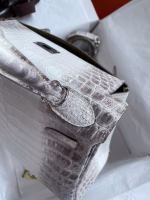 Hermes Kelly Retourne 28 Handmade Bag In Himalaya Crocodile Niloticus Skin - Image 2