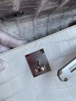 Hermes Kelly Retourne 28 Handmade Bag In Himalaya Crocodile Niloticus Skin - Image 3